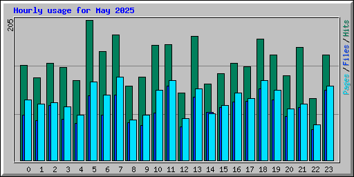 Hourly usage for May 2025