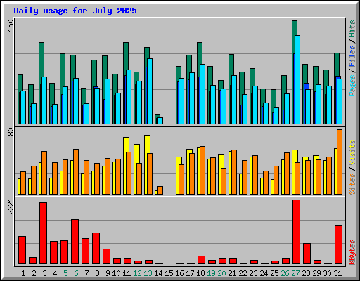 Daily usage for July 2025
